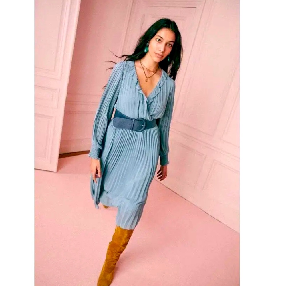 Sezane Tal Dress in bleu vintage